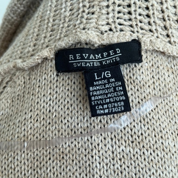 Revamped Cozy Tan Knit Cardigan size large - Picture 5 of 6